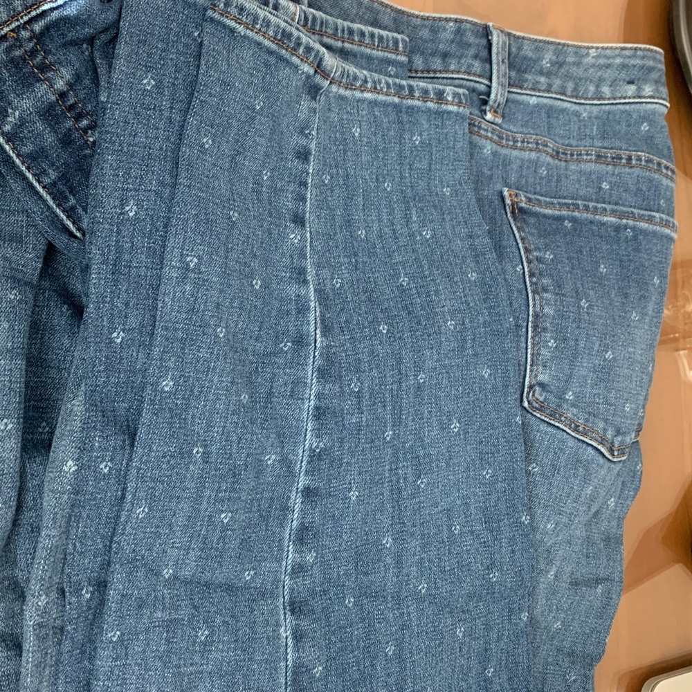 Talbots Light Blue Patterned Jeans - image 3